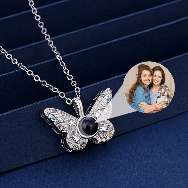 Gorgeous Butterfly Necklace with Hidden Photo - Pawisall