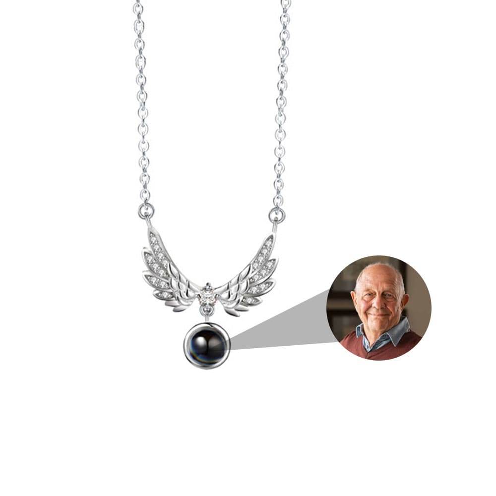 Heavenly Wings Keepsake Necklace With Hidden Photo - Pawisall