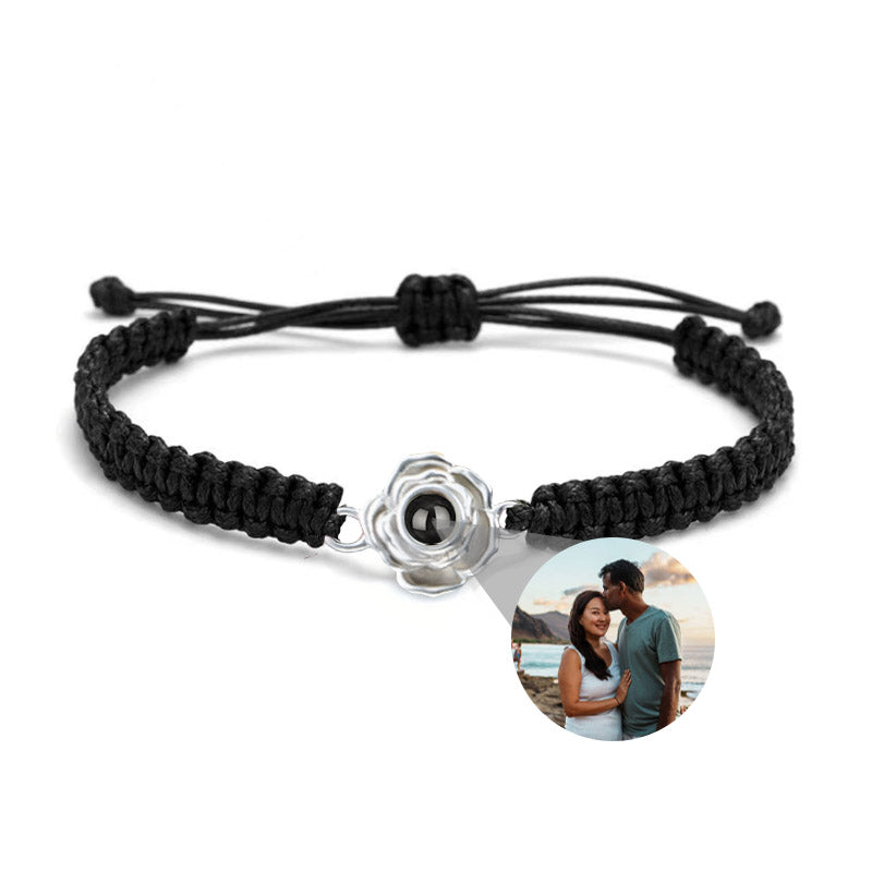 Roses in Bloom Braided Photo Bracelet