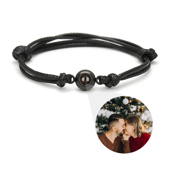 Adjustable Braided Bracelet With Hidden Photo - Pawisall