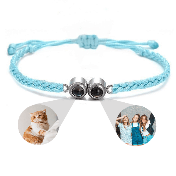 Custom Braided Double Photos Bracelet - Pawisall