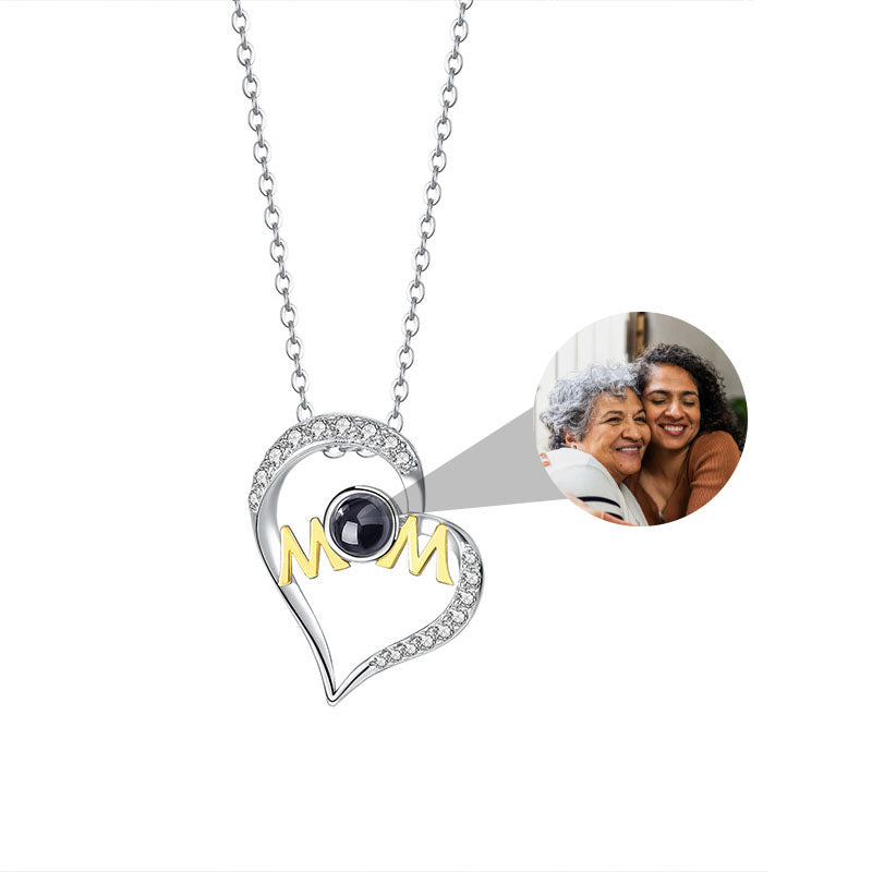 Mom's Heart Memory Photo Necklace