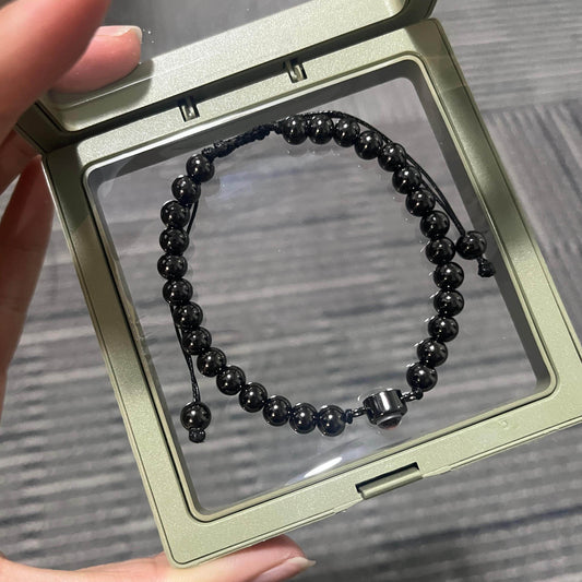 Circle Beads Adjustable Bracelet with Photo Inside - Pawisall