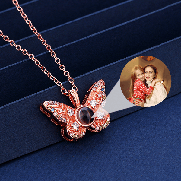 Gorgeous Butterfly Necklace with Hidden Photo - Pawisall