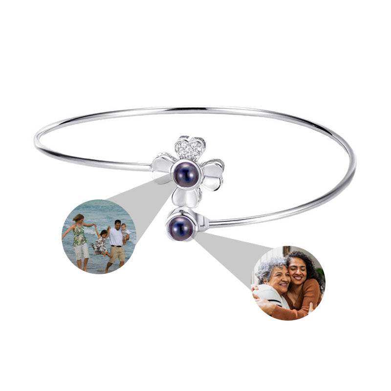 Personalized Double Photo Projection Bangle Bracelet - Pawisall