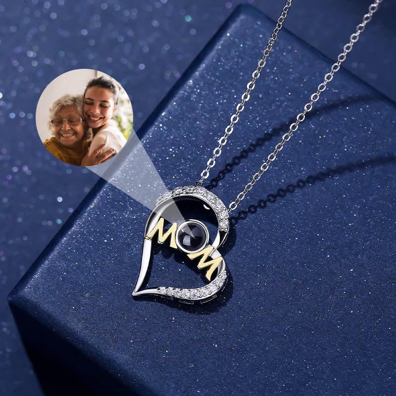 Mom's Heart Memory Photo Necklace