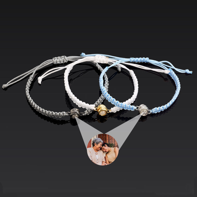 Whispers of Love Custom Braided Rose Photo Bracelet