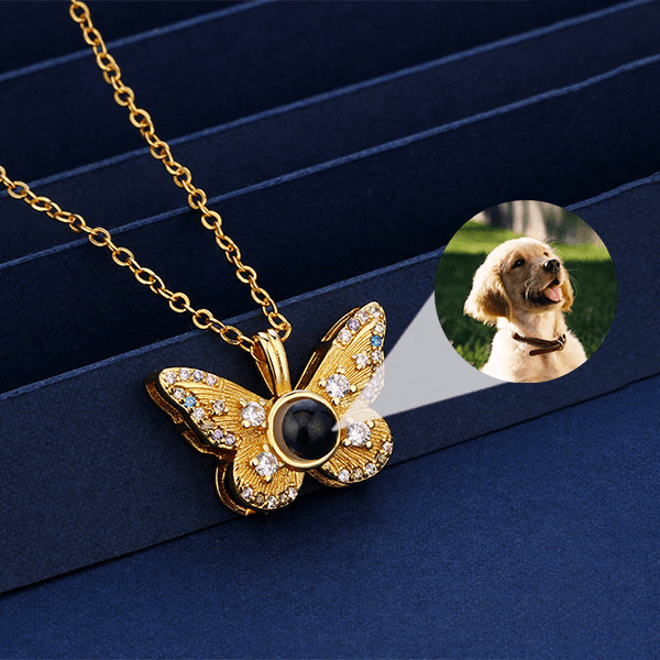 Gorgeous Butterfly Necklace with Hidden Photo - Pawisall
