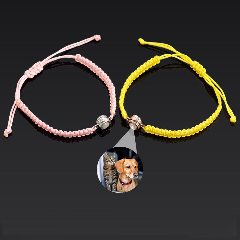 Whispers of Love Custom Braided Rose Photo Bracelet