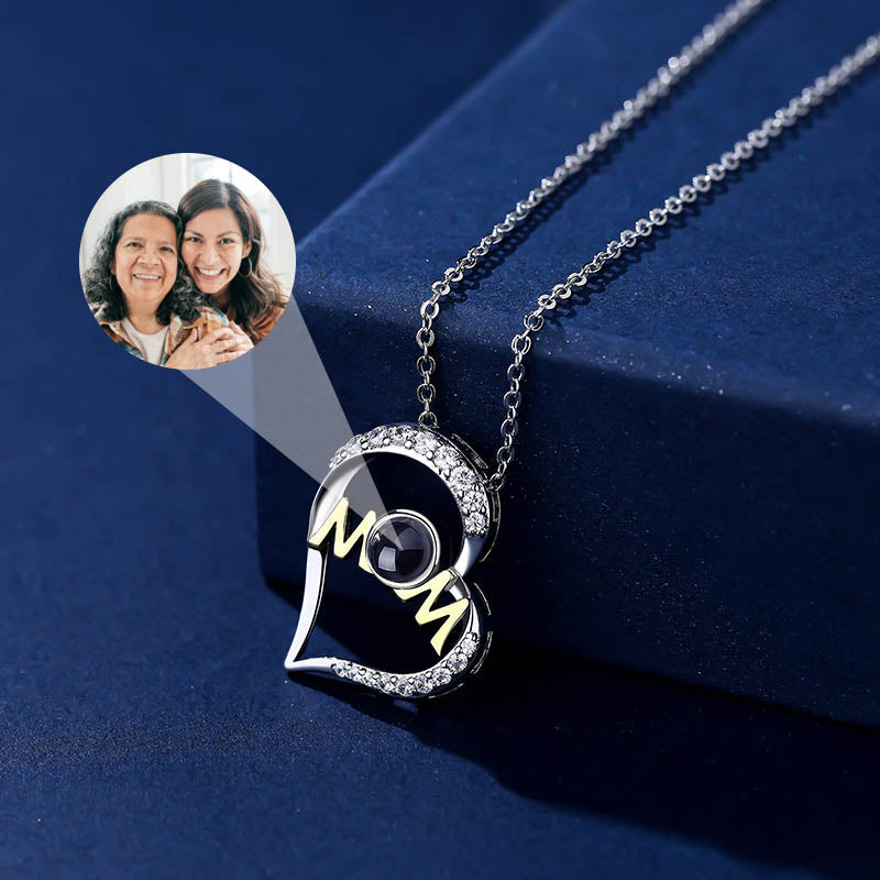 Mom's Heart Memory Photo Necklace