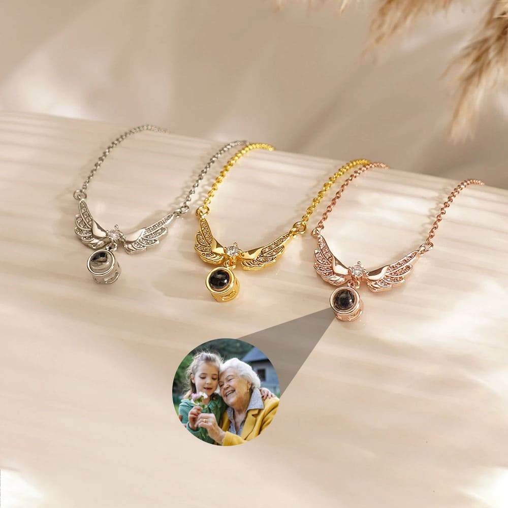 Heavenly Wings Keepsake Necklace With Hidden Photo - Pawisall