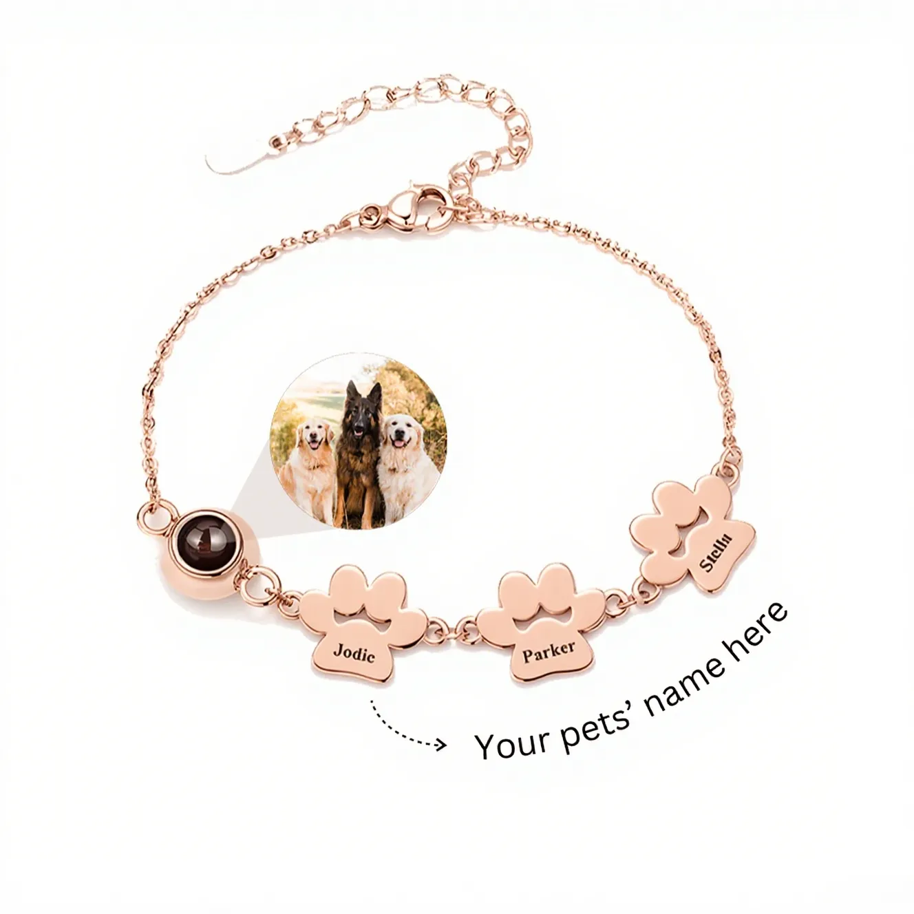 FurEver Personalisiertes Haustier-Namensfoto-Armband