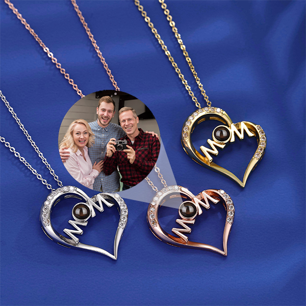 Mom's Heart Memory Photo Necklace