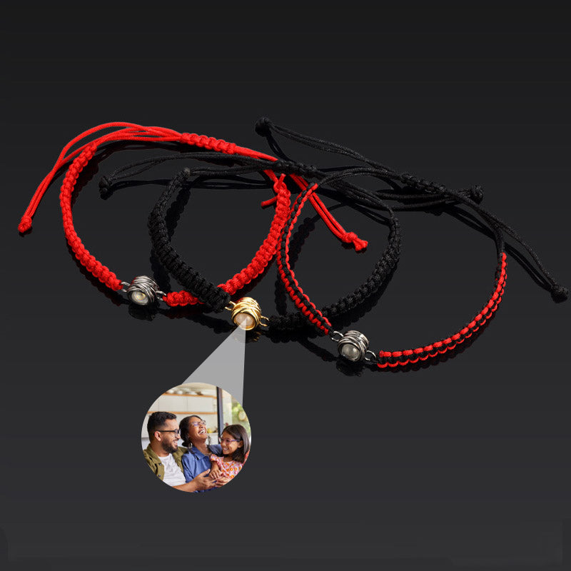 Whispers of Love Custom Braided Rose Photo Bracelet