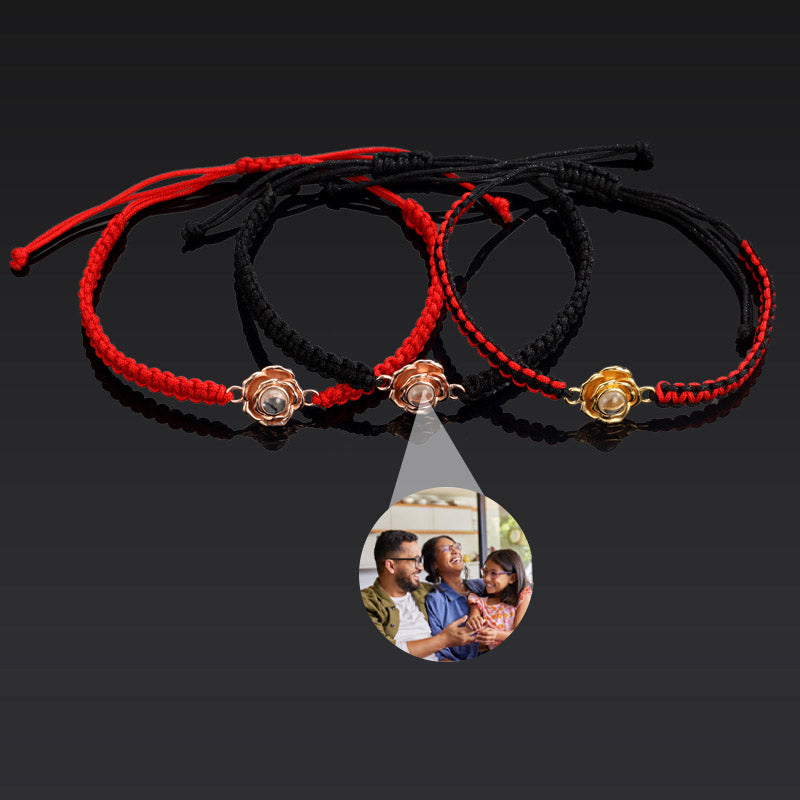 Roses in Bloom Braided Photo Bracelet