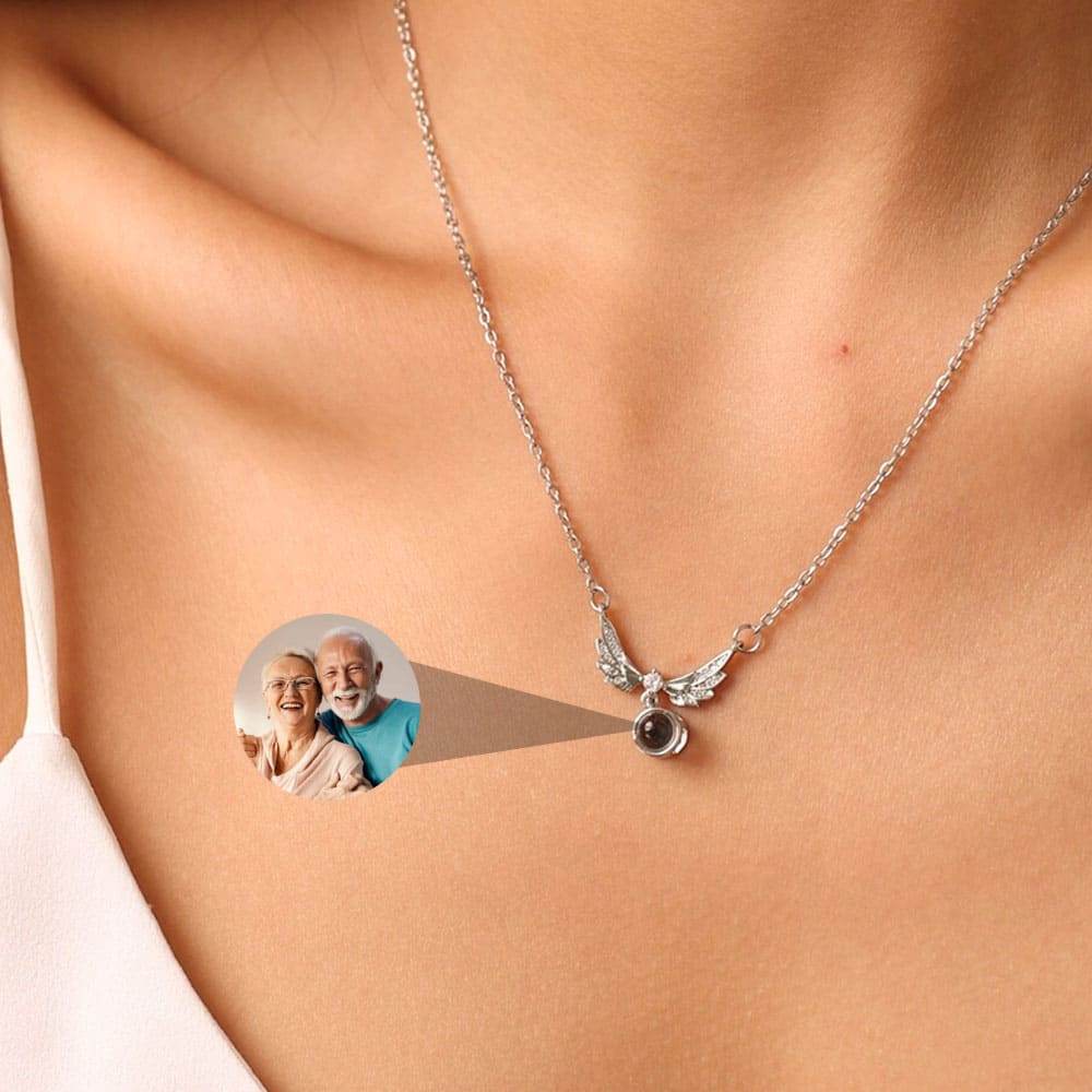Heavenly Wings Keepsake Necklace With Hidden Photo - Pawisall