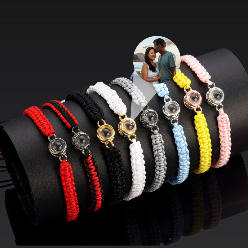 Whispers of Love Custom Braided Rose Photo Bracelet