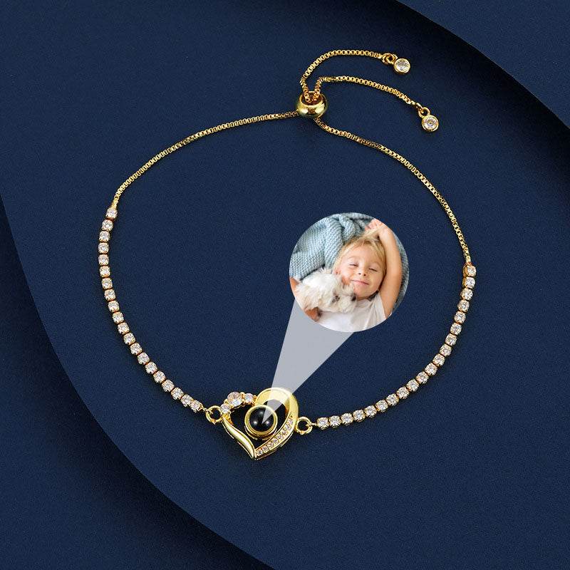 Custom Blissful Tennis Photo Bracelet - Pawisall