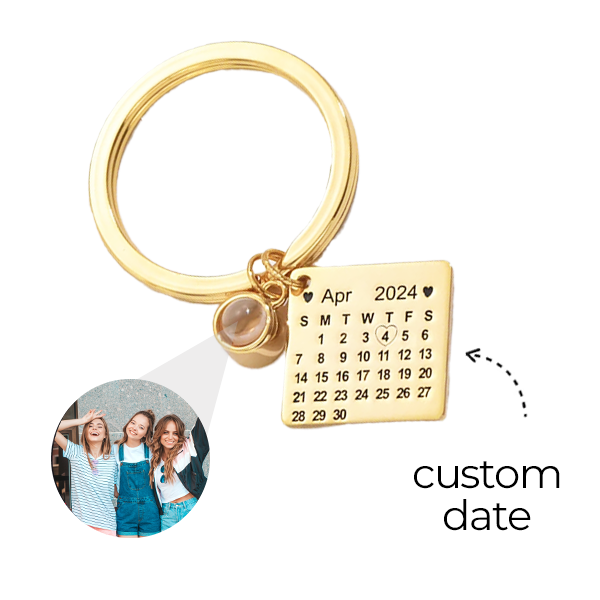 Personalisierter Kalender-Foto-Schlüsselanhänger