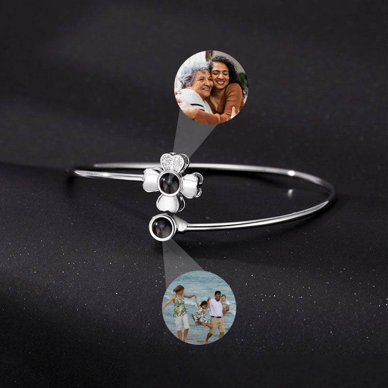 Personalized Double Photo Projection Bangle Bracelet - Pawisall
