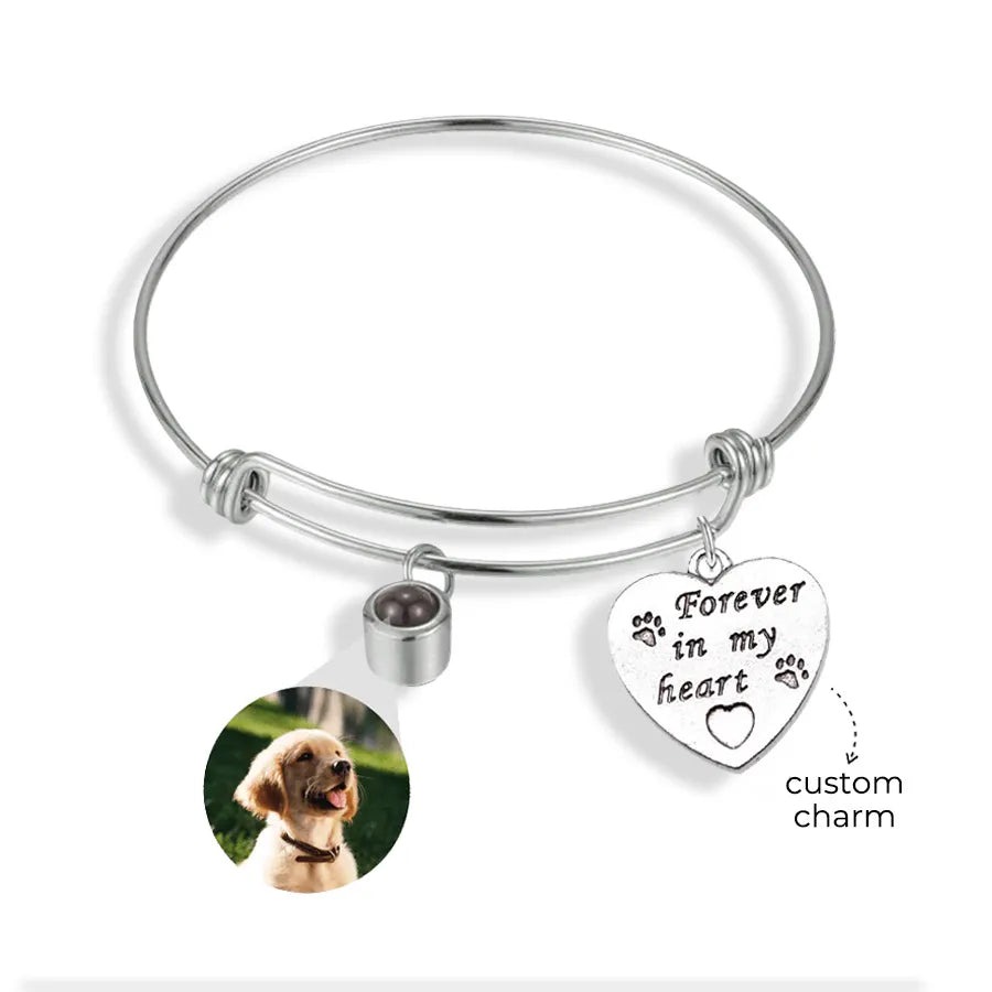 Custom Photo Charm Bangle For Memories