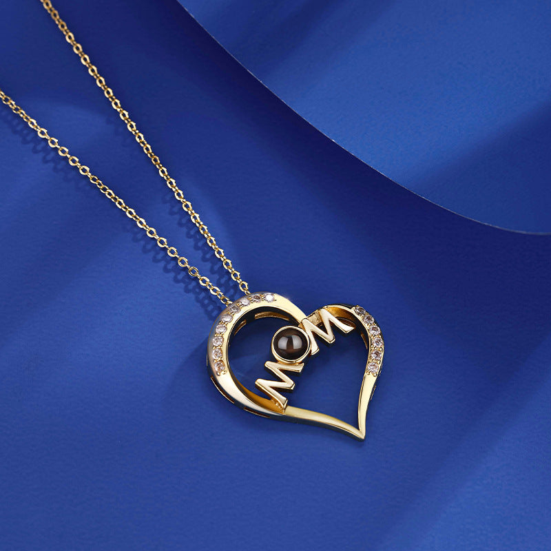 Mom's Heart Memory Photo Necklace
