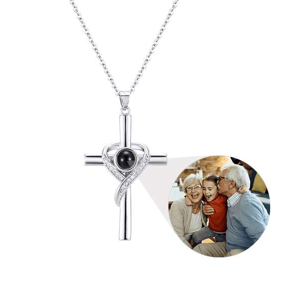 Personalized Cross Necklace with Hidden Photo for Memorials - Pawisall