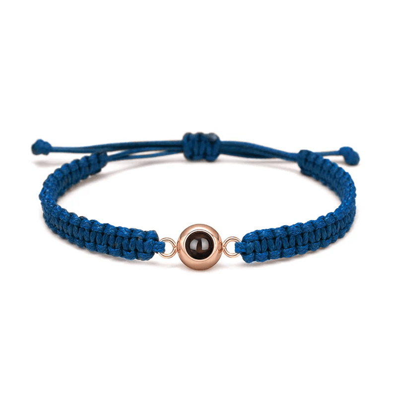 Personalized Braided Photo Bracelet for Men - Pawisall
