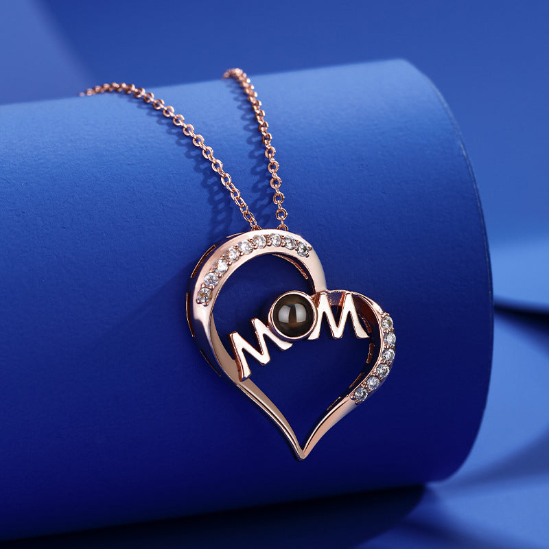 Mom's Heart Memory Photo Necklace