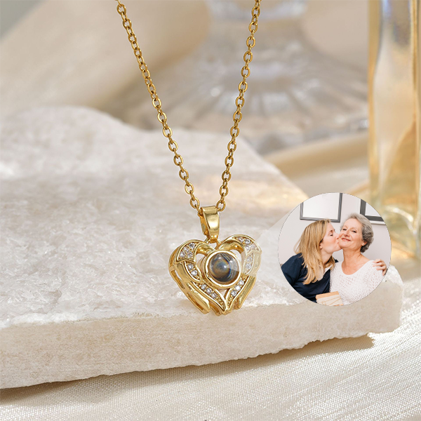 Loving Wings Necklace with Hidden Photo for Memorials