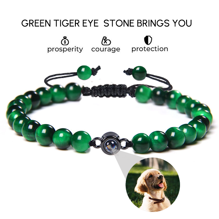 Personalized Photo Projection Beaded Bracelet for Men or Women