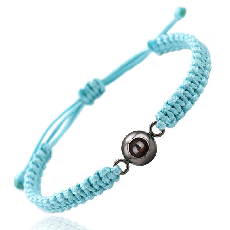 Personalized Braided Photo Bracelet for Men - Pawisall