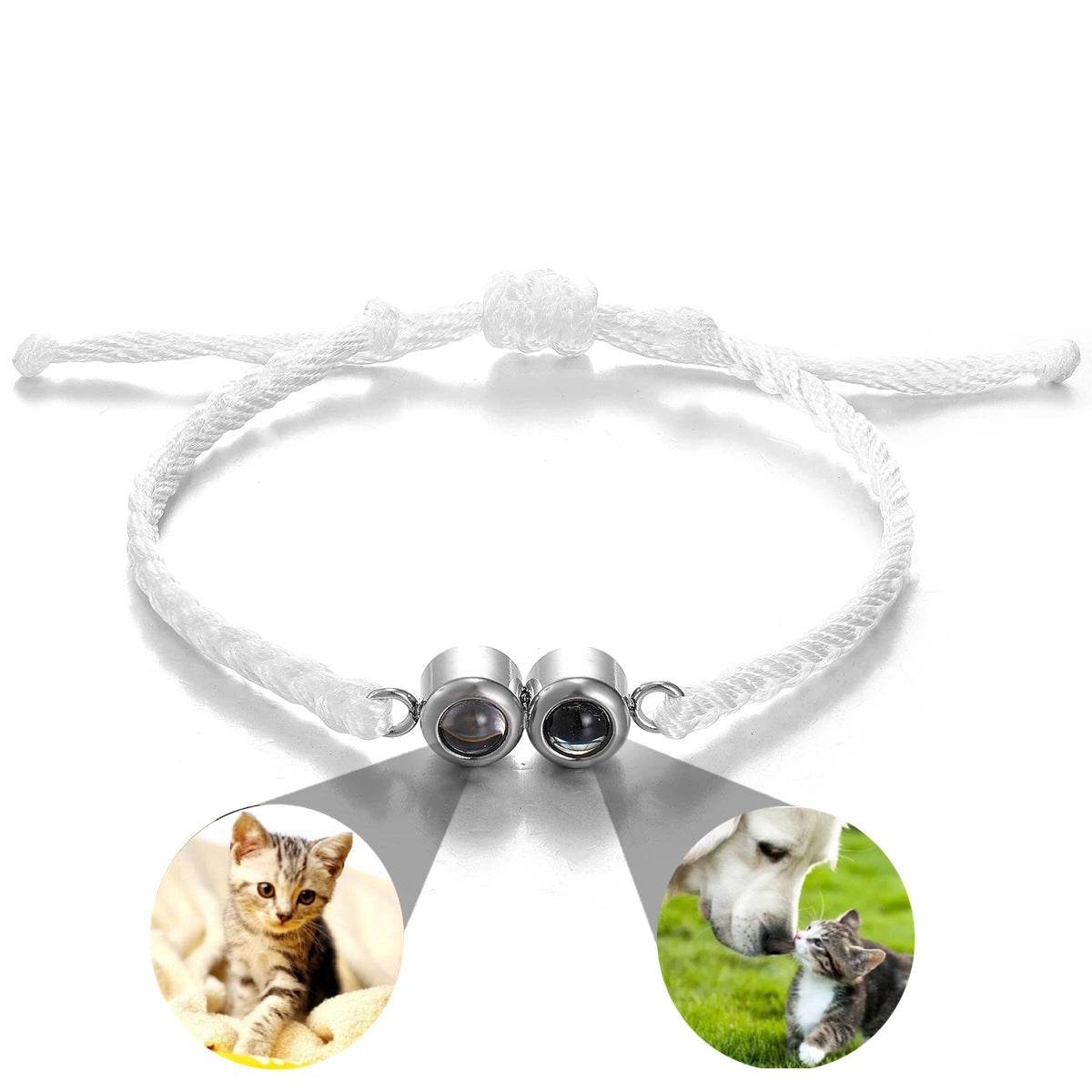 Custom Braided Double Photos Bracelet - Pawisall