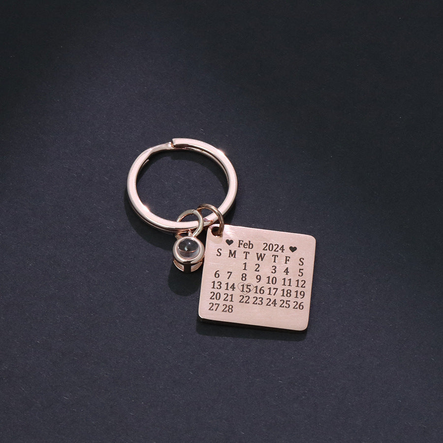 Personalisierter Kalender-Foto-Schlüsselanhänger