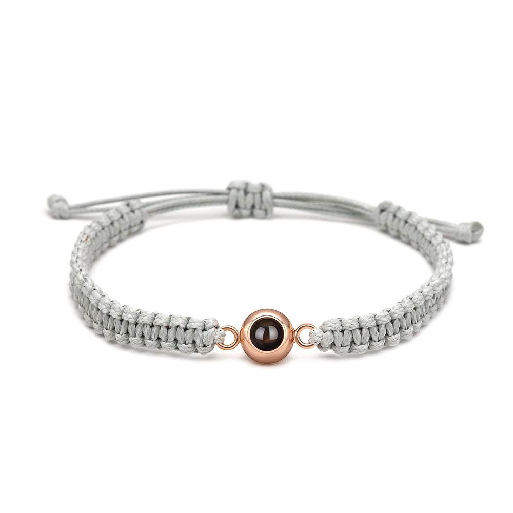 Personalized Braided Photo Bracelet for Men - Pawisall