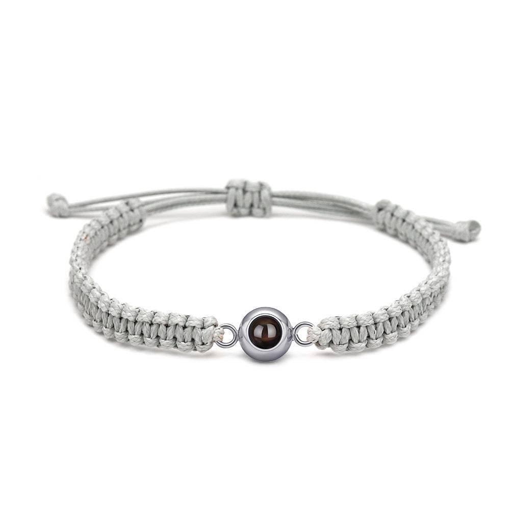 Personalized Braided Photo Bracelet for Men - Pawisall