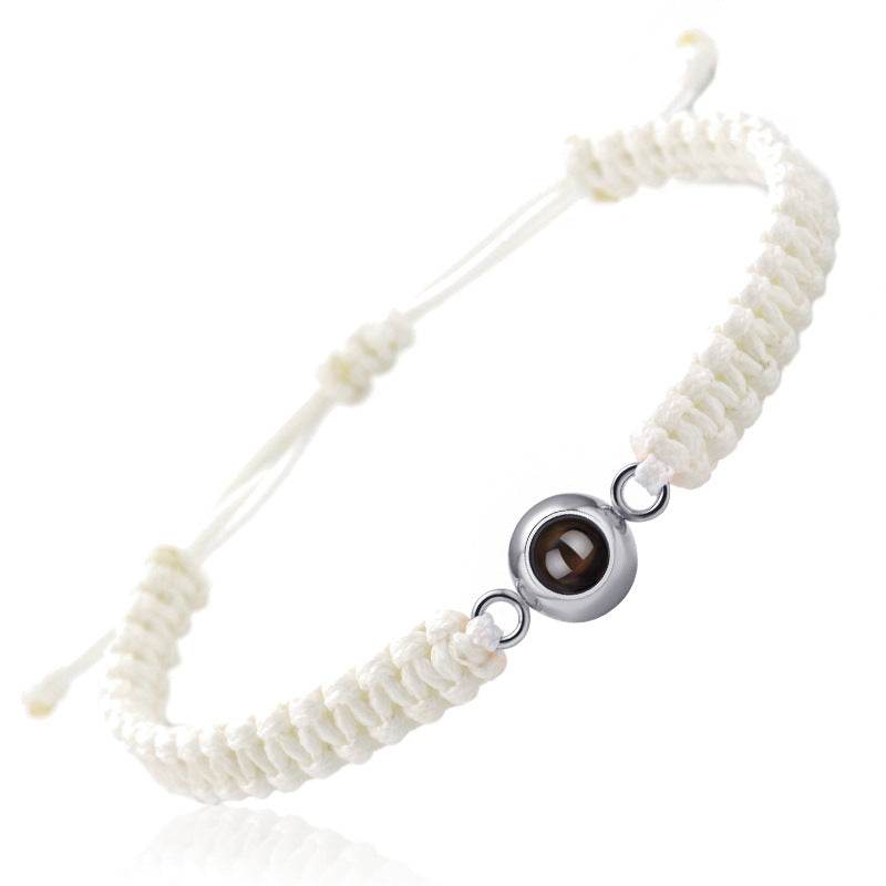 Personalized Braided Photo Bracelet for Men - Pawisall