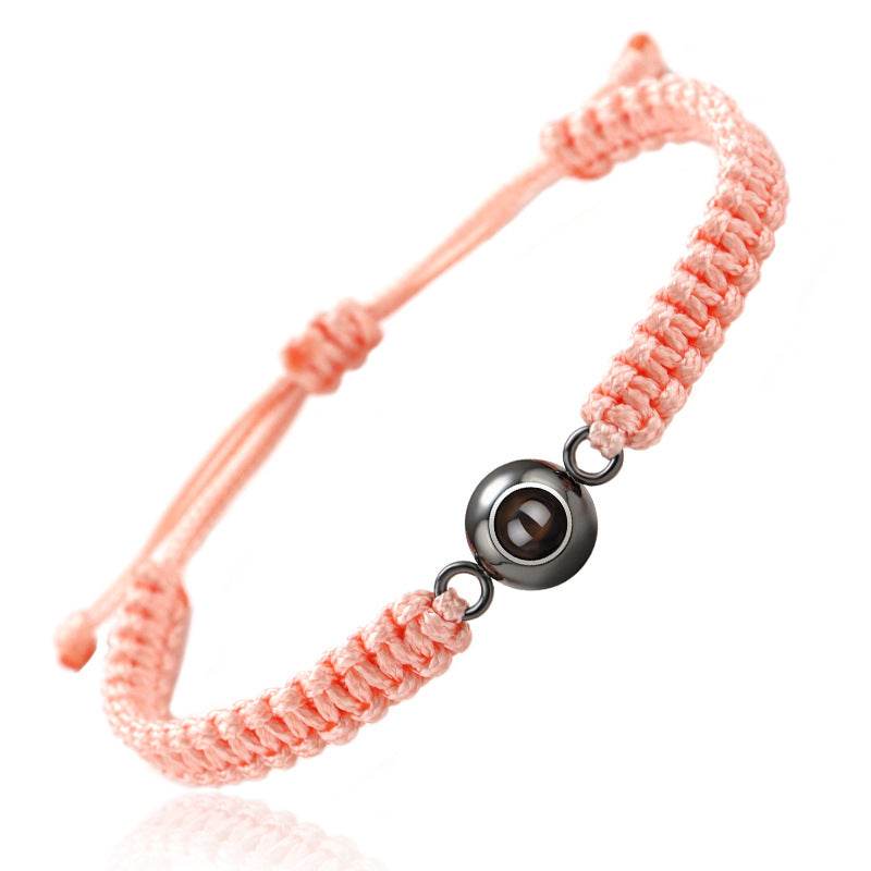 Personalized Braided Photo Bracelet for Men - Pawisall