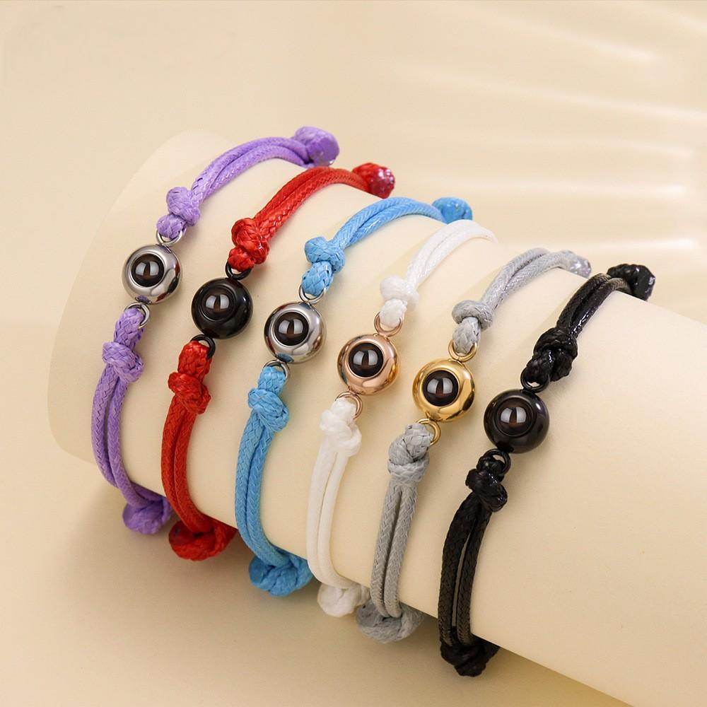 Adjustable Braided Bracelet With Hidden Photo - Pawisall