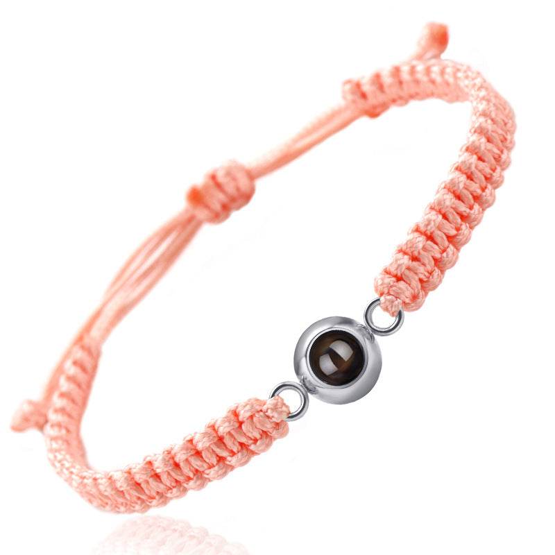 Personalized Braided Photo Bracelet for Men - Pawisall