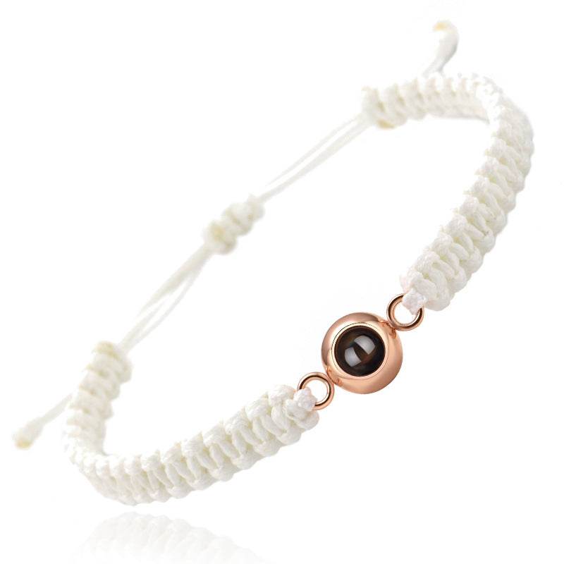 Personalized Braided Photo Bracelet for Men - Pawisall