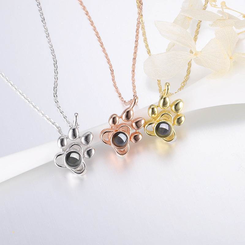 Custom Paw Necklace with Hidden Photo - Pawisall