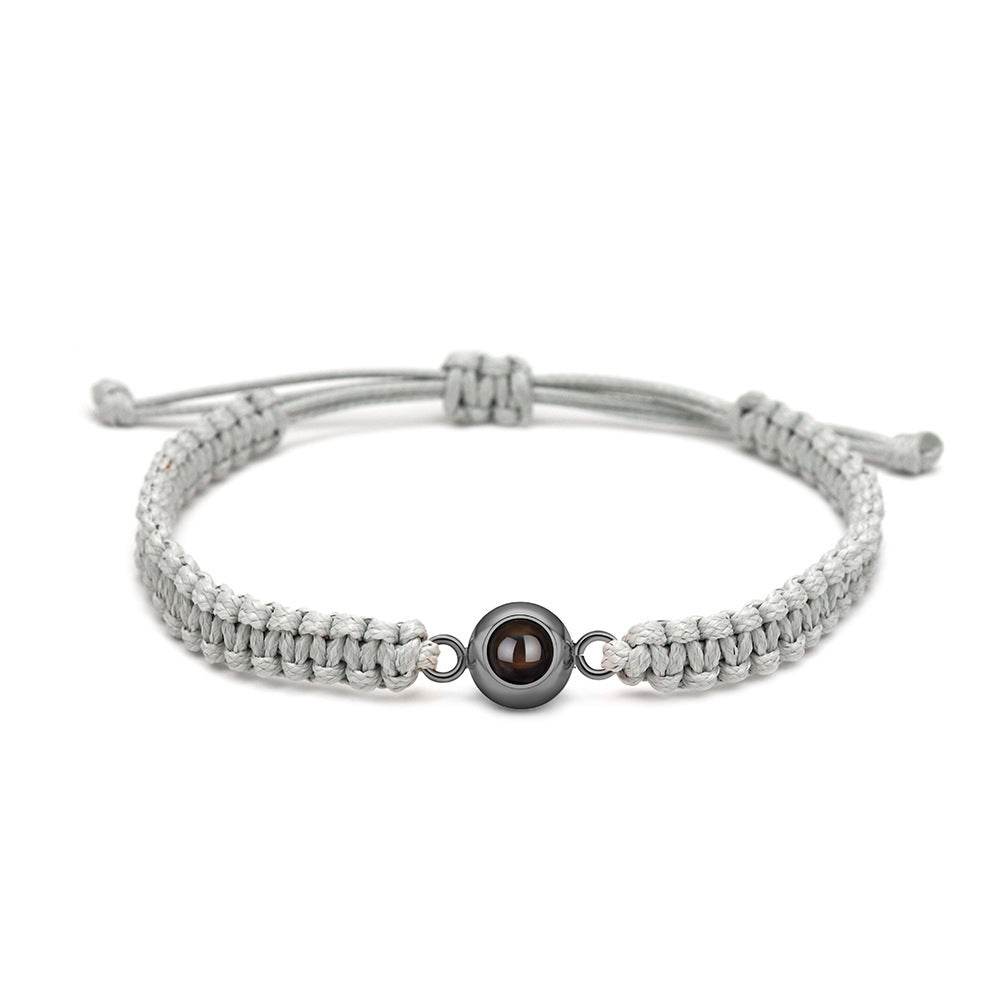 Personalized Braided Photo Bracelet for Men - Pawisall