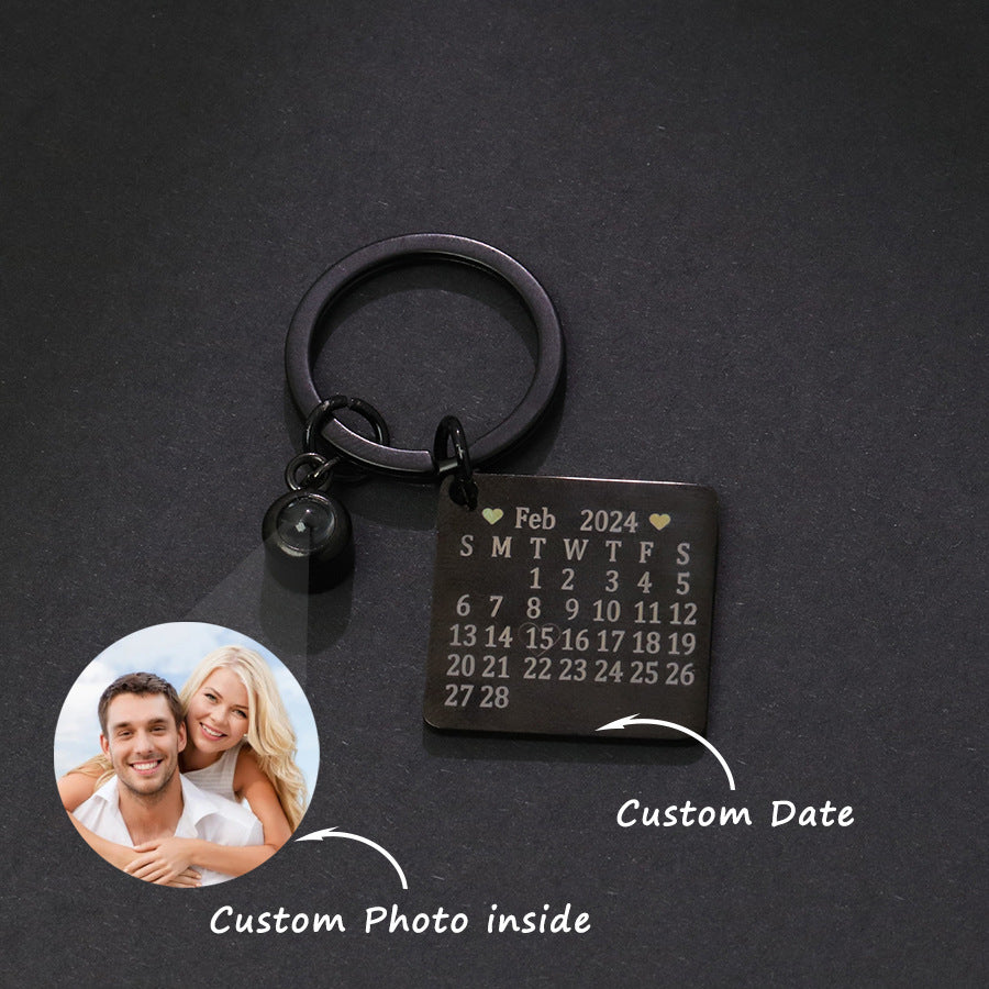 Personalisierter Kalender-Foto-Schlüsselanhänger