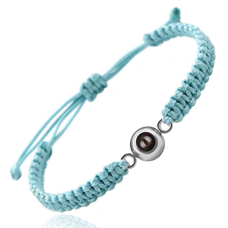 Personalized Braided Photo Bracelet for Men - Pawisall