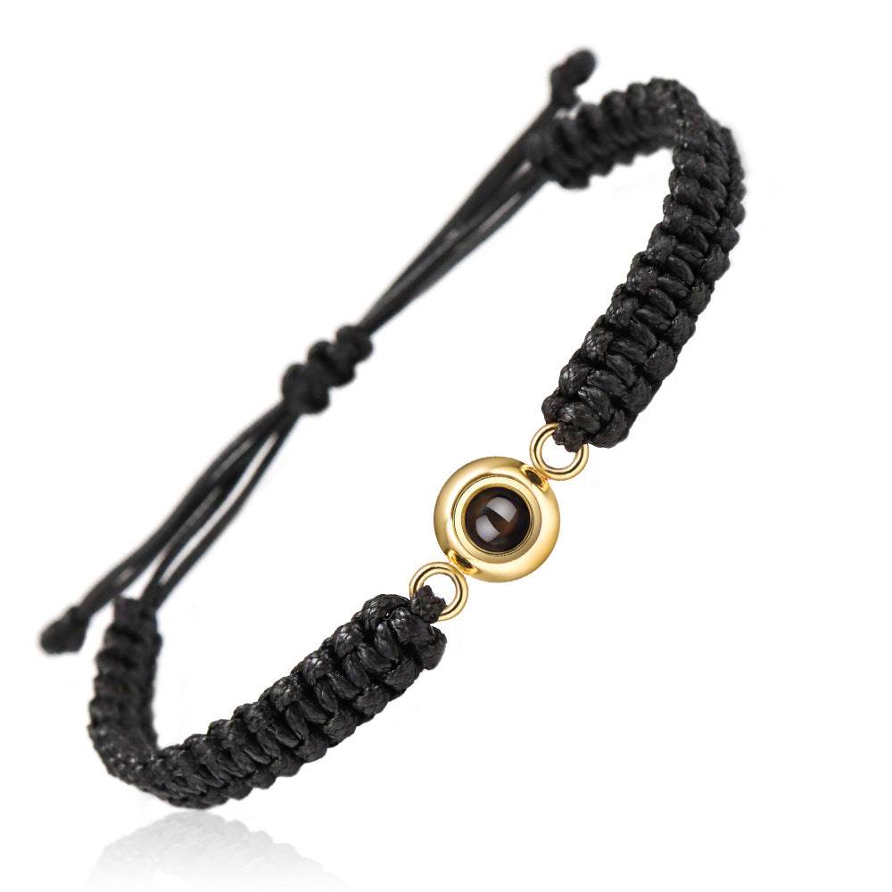 Personalized Braided Photo Bracelet for Men - Pawisall