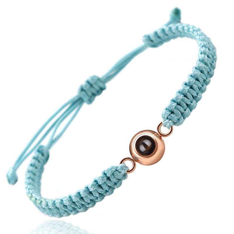 Personalized Braided Photo Bracelet for Men - Pawisall