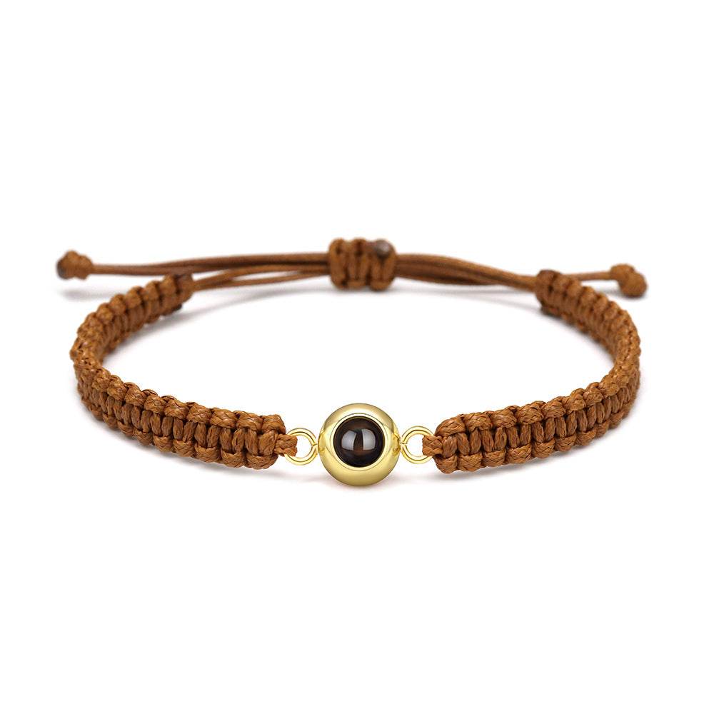 Personalized Braided Photo Bracelet for Men - Pawisall
