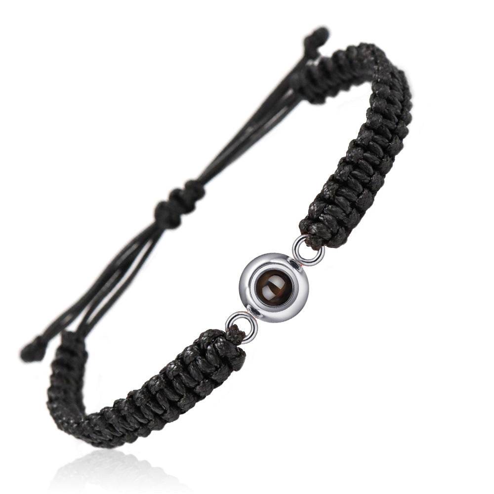 Personalized Braided Photo Bracelet for Men - Pawisall