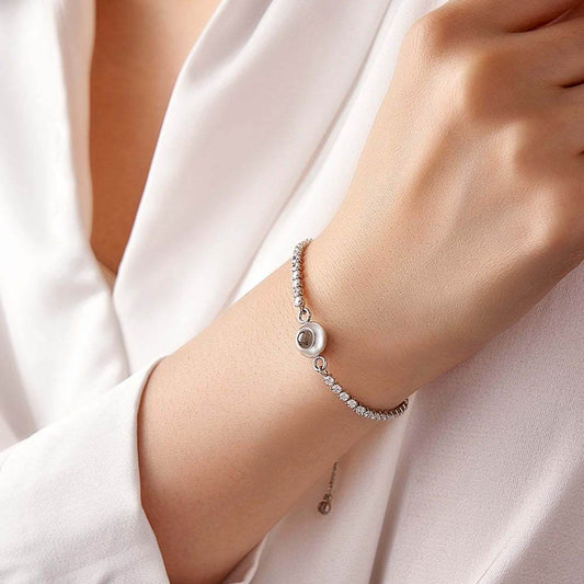 Custom Blissful Tennis Photo Bracelet - Pawisall